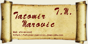 Tatomir Marović vizit kartica